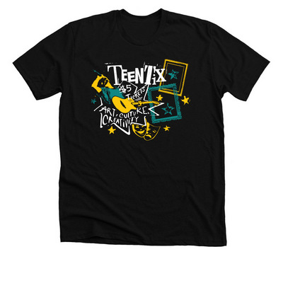 TeenTix Punk, a Solid Black Blend Premium Unisex Tee
