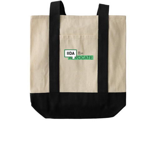 IIDA OHKY Advocate Tote, a Natural/Black Two-Tone Grocery Tote Bag