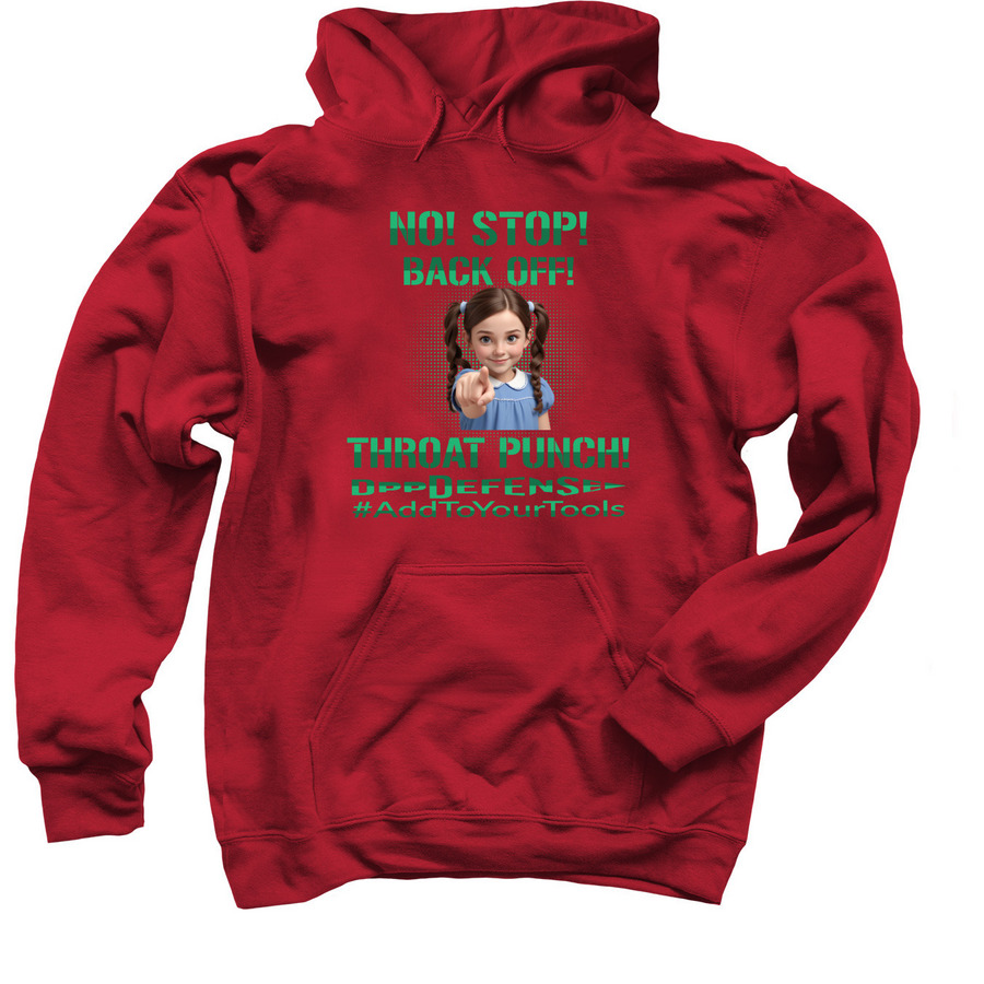 Little Girl Throat Punch DPPDefense, a Cardinal Red Pullover Hoodie