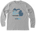 True Blue Michiganders- long sleeved, a Athletic Heather Premium Long Sleeve Tee