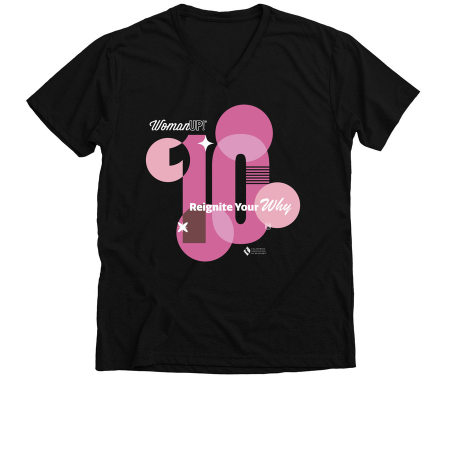 2026 WomanUP! Conference Black T-Shirt, a Solid Black Blend Premium V-Neck Tee