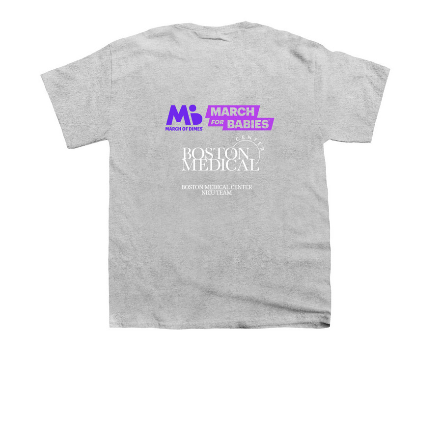 BMC March for Babies 2026 Fundraiser, a Sport Grey Youth Unisex Tee (back-view)