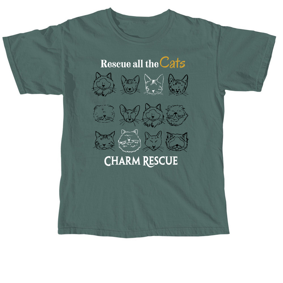 Rescue all the cats, a Blue Spruce Comfort Colors Unisex Tee