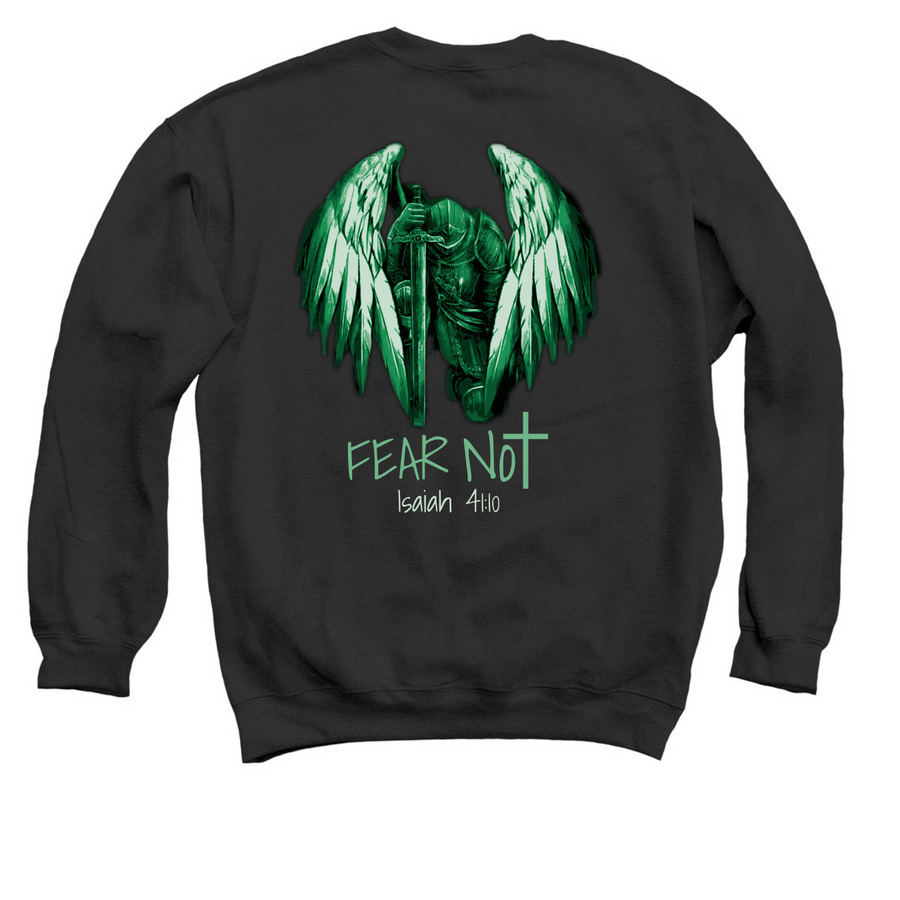 Fear Not, a Black Crewneck Sweatshirt (back-view)