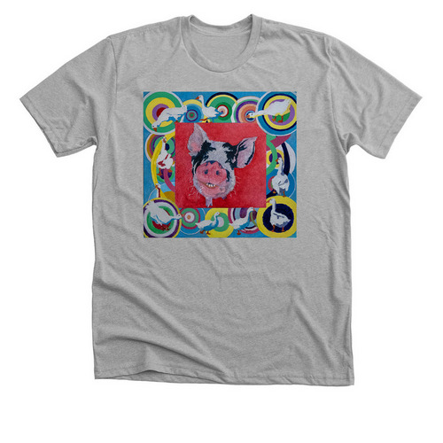 warhol pig, a Athletic Heather Premium Unisex Tee
