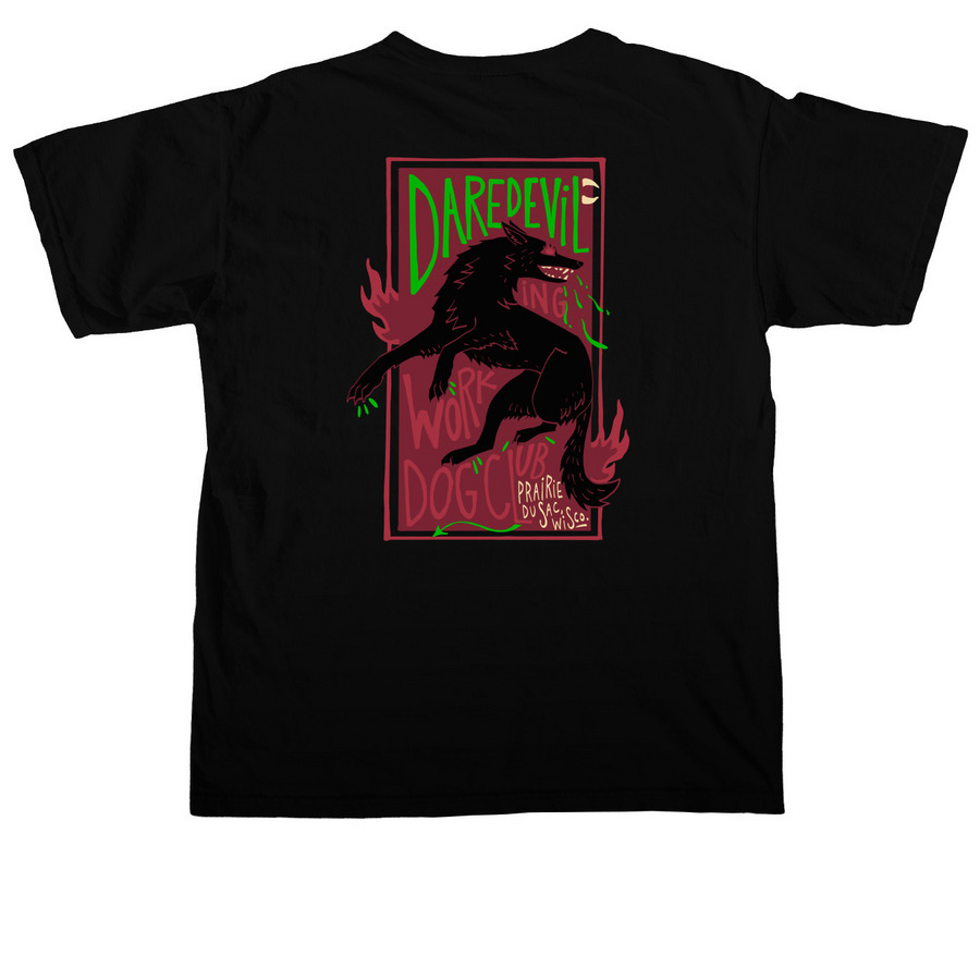 Daredevil WDC "FLUIDITY" - Toxic Colorway, a Black Comfort Colors Unisex Tee (back-view)