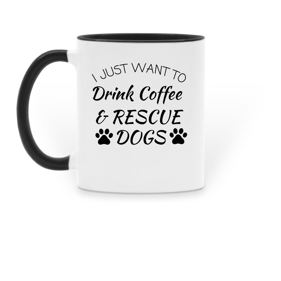 LRRF Mug, a Black Two-Tone Ceramic Mug (back-view)