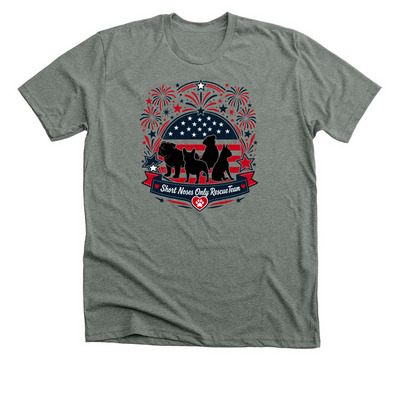 Patriotic for The Pups, a Deep Heather Premium Unisex Tee
