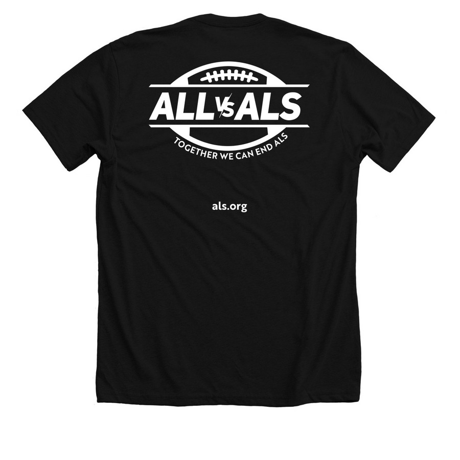 LV vs ALS, a Solid Black Blend Premium Unisex Tee (back-view)