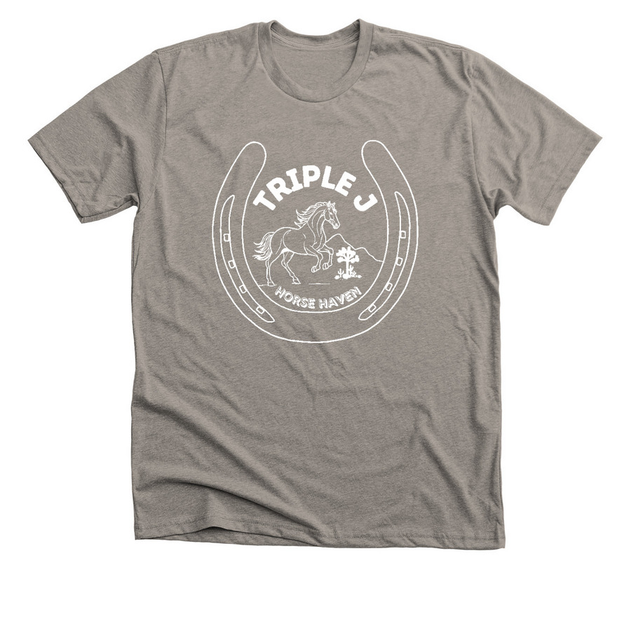 Triple J Horseshoe, a Heather Stone Premium Unisex Tee