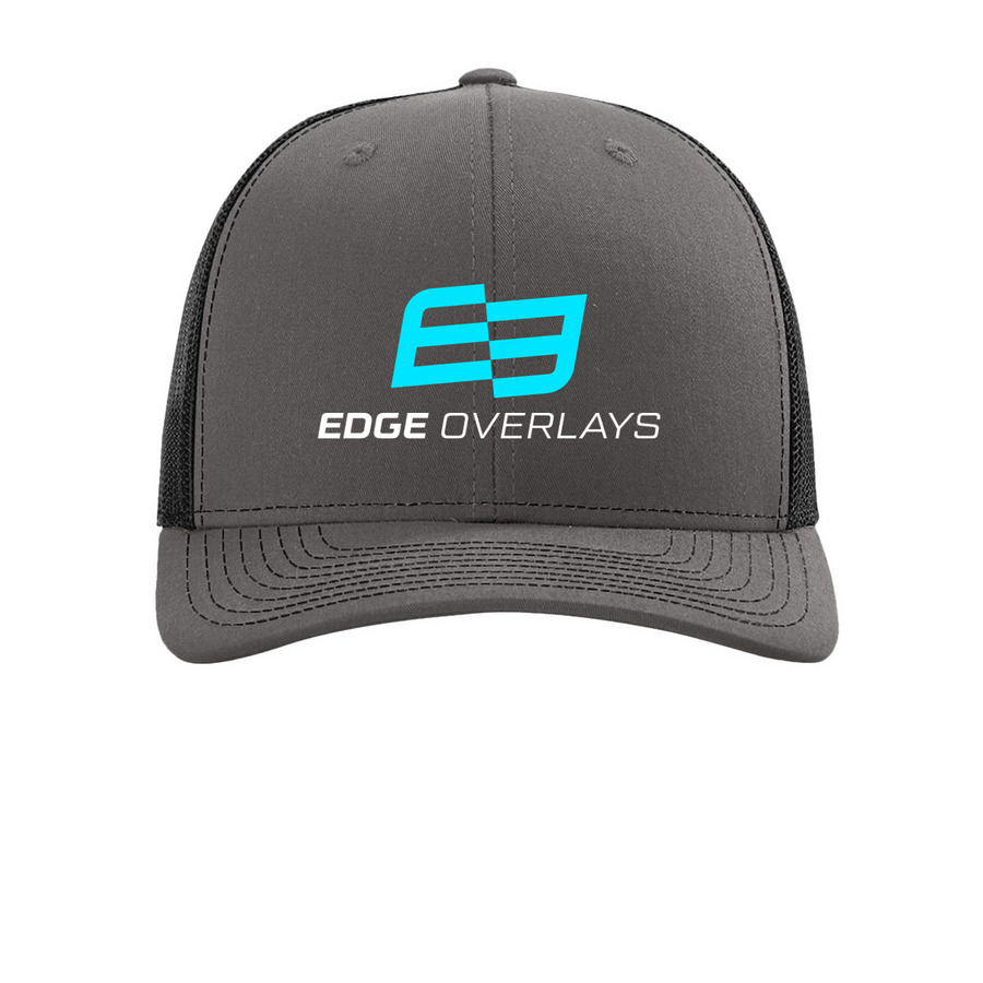 Hats, a Charcoal/ Black Printed Snapback Trucker Cap