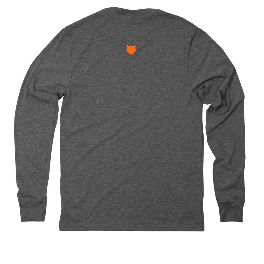 XXX Lazy Bear Week / Orange, a Aluminum Grey Allmade Eco Triblend Long Sleeve Tee (back-view)
