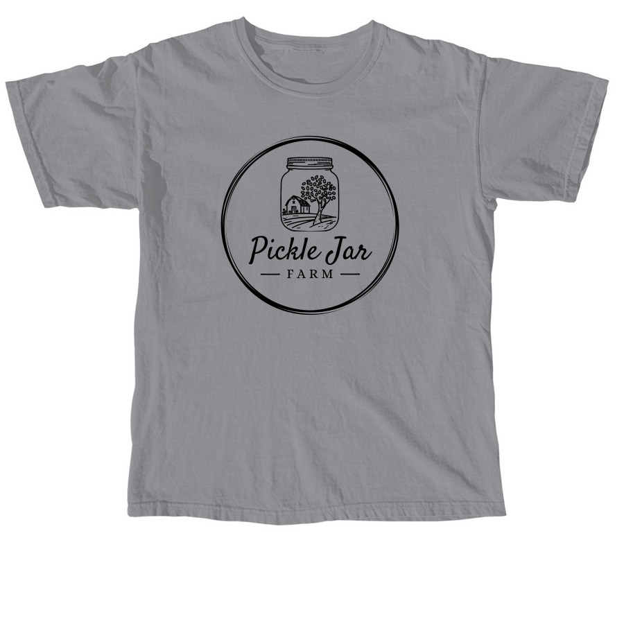 Pickle Jar Farm - Front Logo, a Granite Comfort Colors Unisex Tee