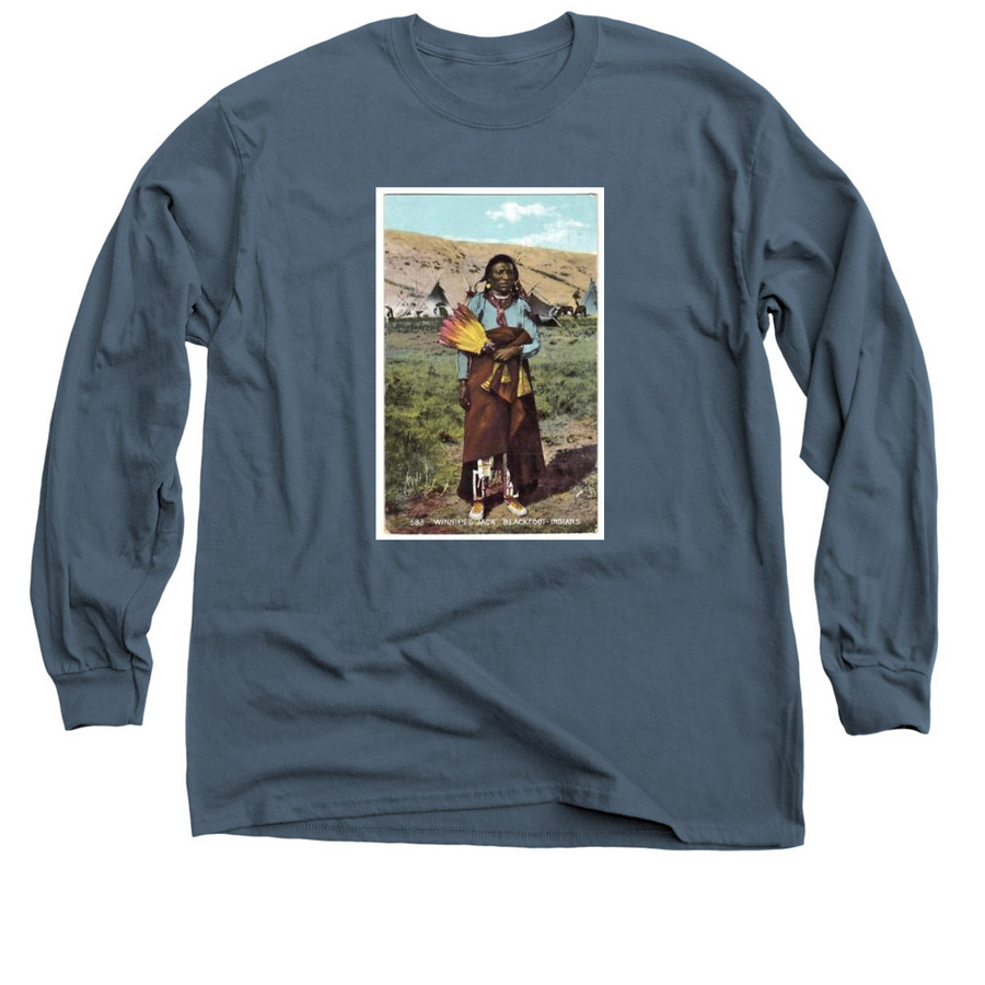 Blackfoot Indian Medicine Chief 1894, a Indigo Classic Long Sleeve Tee