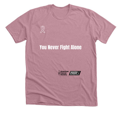 Never Alone, a Heather Orchid Premium Unisex Tee