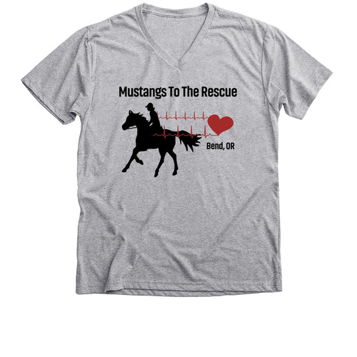 Mustangs To The Rescue, a Athletic Heather Premium V-Neck Tee