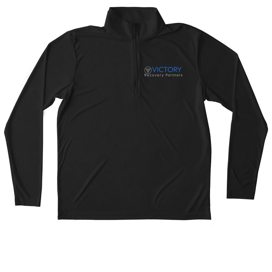 No One Left Behind Quarter-Zip, a Black Unisex Performance Quarter Zip Pullover