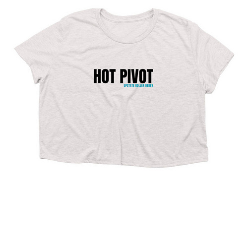 HOT PIVOT, a Heather Dust Women?s Flowy Cropped Tee