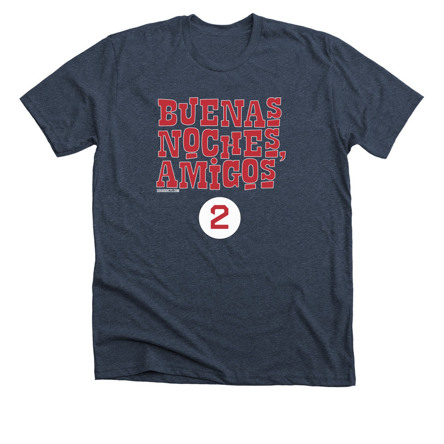 Buenas Noches, Amigos, a Heather Midnight Navy Premium Unisex Tee