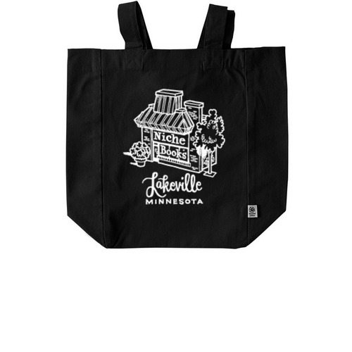Niche Books Store Artwork Totes, a Black Recycled Cotton Tote Bag