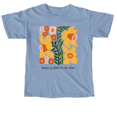 Helping Little Minds Heal, a Washed Denim Comfort Colors Unisex Tee