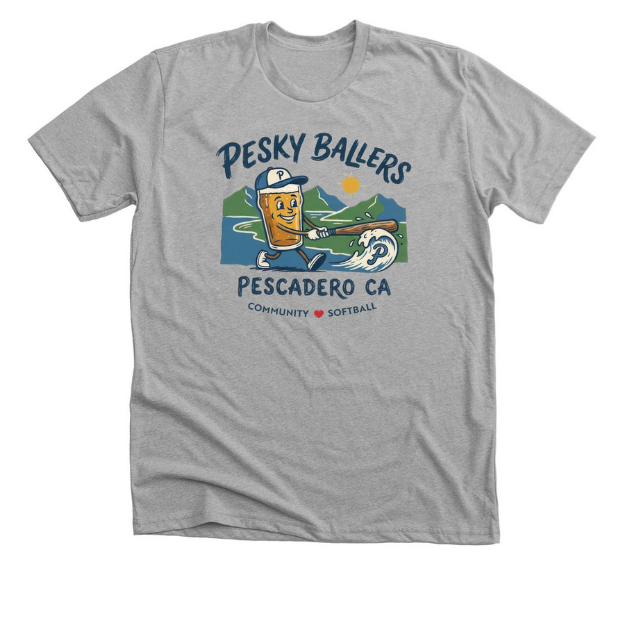 Pesky Ballers Merch, a Athletic Heather Premium Unisex Tee
