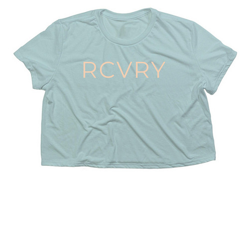Flowy RCVRY Top, a Dusty Blue Women?s Flowy Cropped Tee