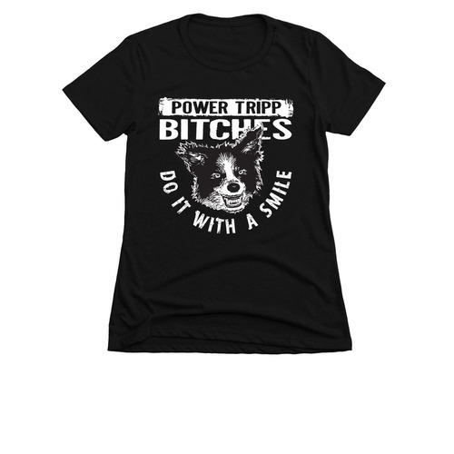 Do it With a Smile (dark colors), a Black Women's Slim Fit Tee