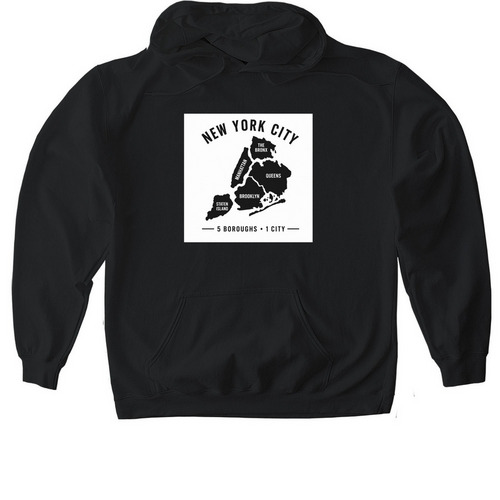 PTC to NYC - Boroughs, a Black Gildan Softstyle Pullover Hoodie