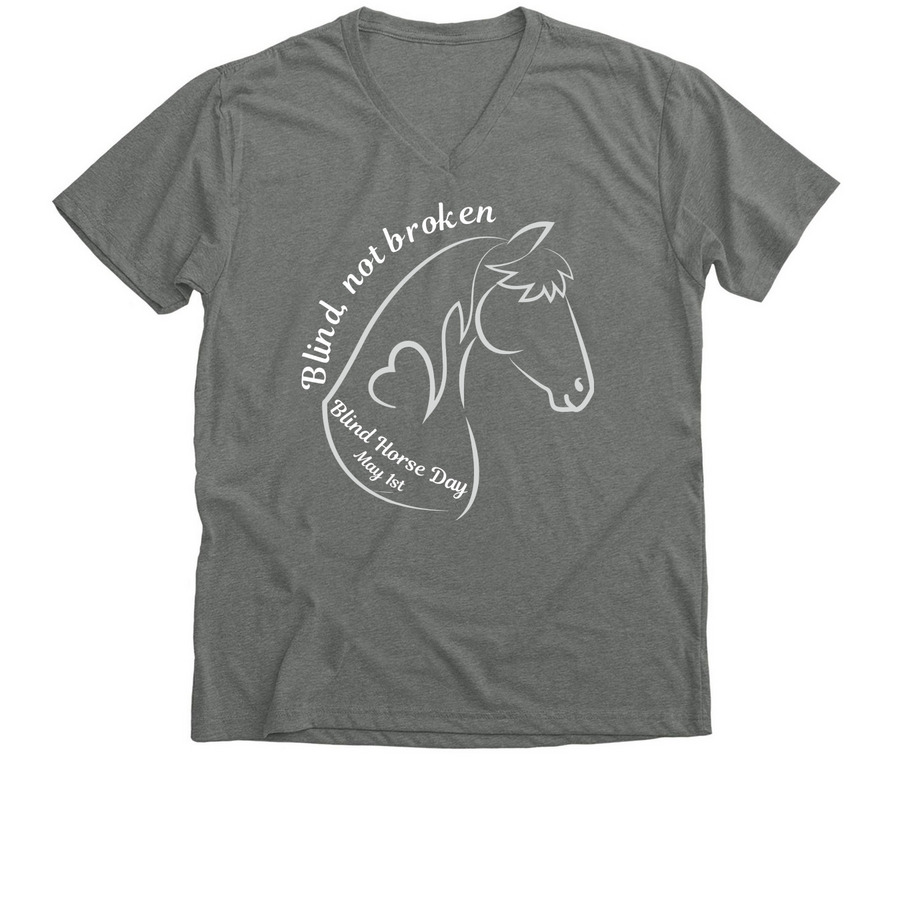 Blind Horse Day -Blind not broke&nbsp;, a Deep Heather Premium V-Neck Tee