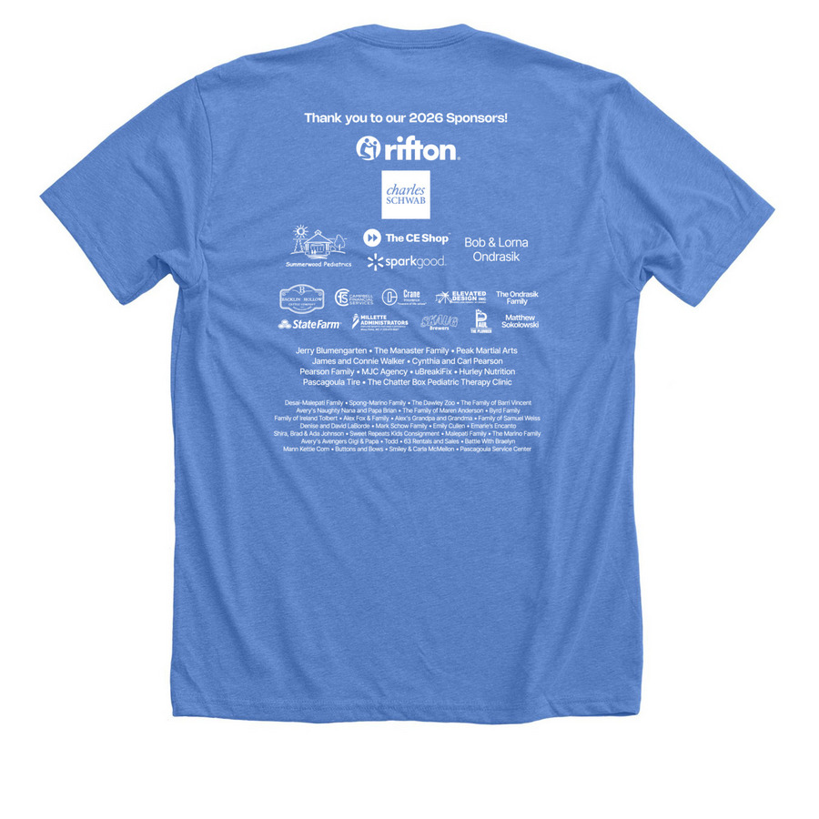 5k Run, Walk & Roll for Research&nbsp;&nbsp;, a Heather Columbia Blue Premium Unisex Tee (back-view)
