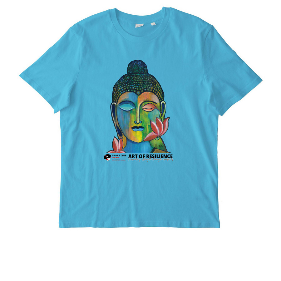 Discover Buddha in Oneself, a Aqua Blue Stanley/Stella Unisex Creator 2.0 Tee
