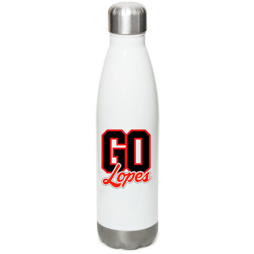 Go Lopes Water Bottle, a White Stainless Steel Water Bottle