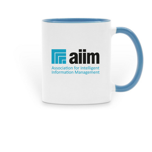 Information Leader Brewing Solutions Mug, a Light Blue Two-Tone Ceramic Mug