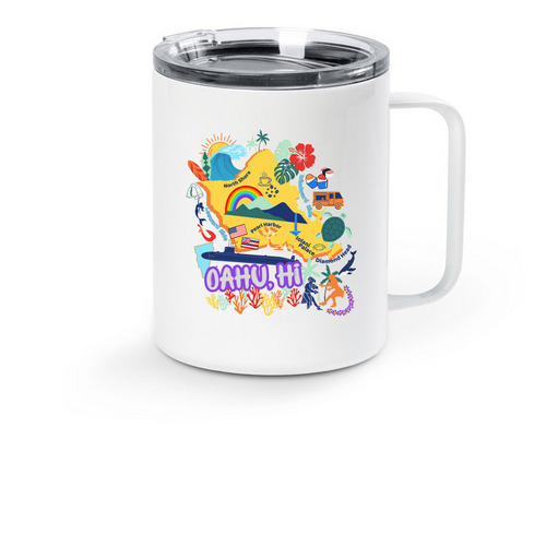 USS Vermont Aloha Travel Mug, a White Stainless Steel Travel Mug