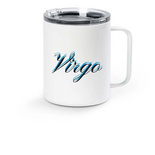 Virgo Travel Mug, a White Stainless Steel Travel Mug