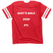 Burt's Walk, a Vintage Red / White Football Jersey Tee (back-view)