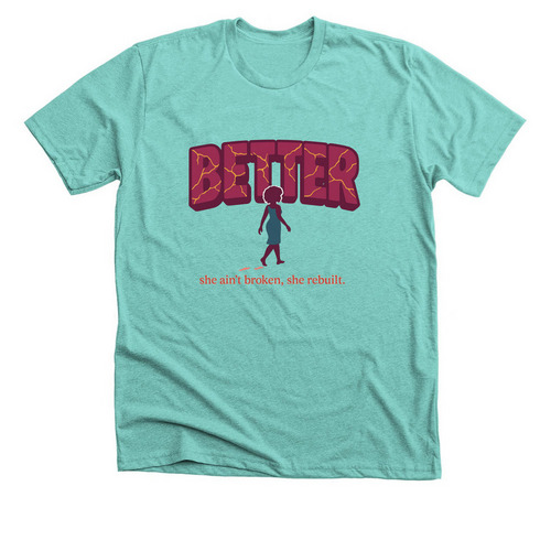 Footprints to Better &nbsp;MERCH.., a Heather Sea Green Premium Unisex Tee