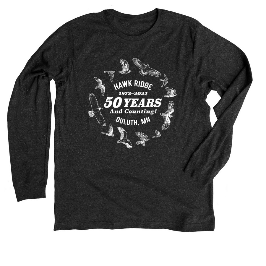 Hawk Ridge 50th Anniversary Shirt&nbsp;, a Dark Grey Heather Premium Long Sleeve Tee