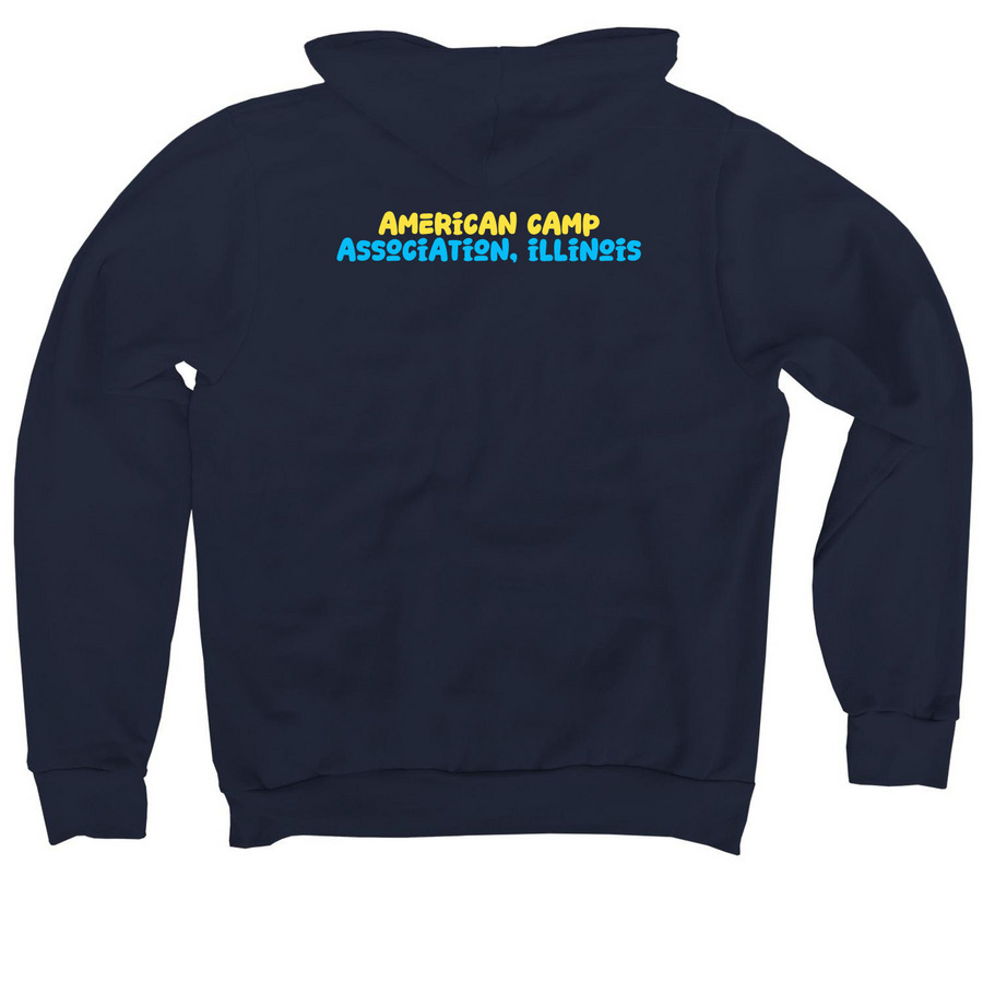 Ask Me About Summer Camp - Adult in Bold, a Navy Premium Pullover Hoodie (back-view)