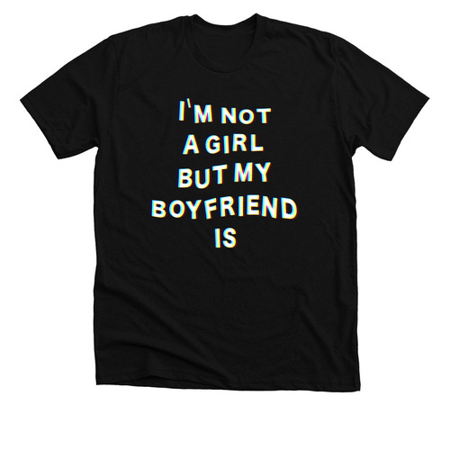 Not a girl v2, a Solid Black Blend Premium Unisex Tee