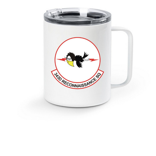 343d Patch - Travel Mug, a White Stainless Steel Travel Mug