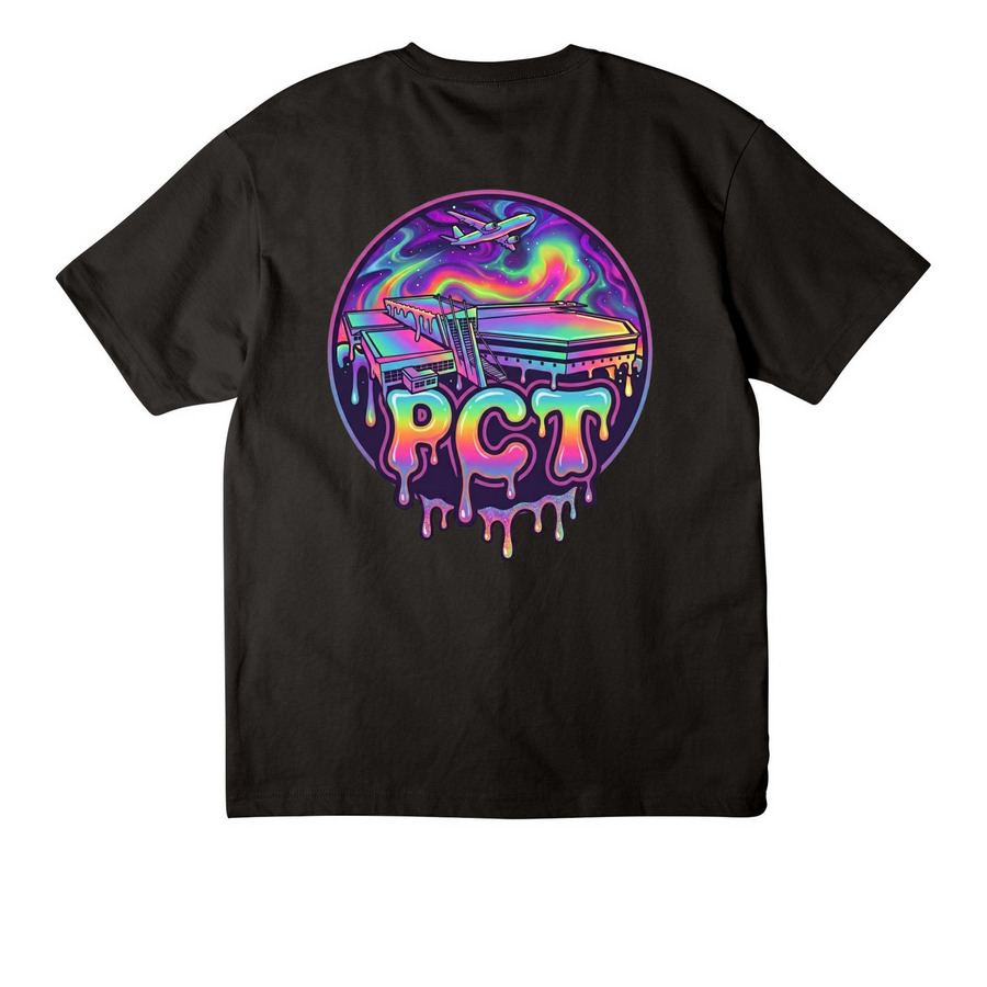 PCT - Color Drip, a Black Unisex Heavyweight Tee (back-view)
