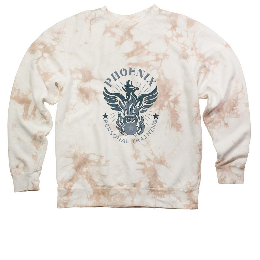 Phoenix PT Winter Gear, a Dusty Pink Tie Dye Crewneck Sweatshirt