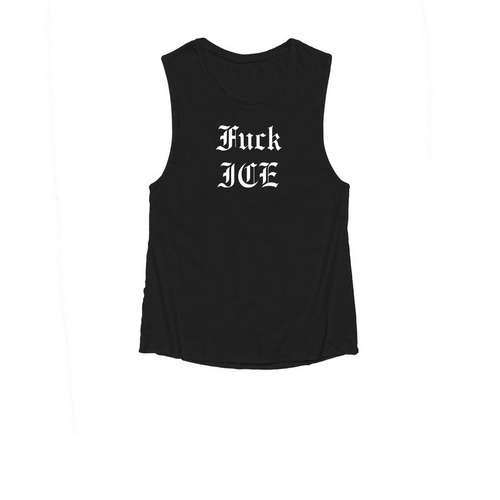 Fuck ICE, a Black Women's Muscle Tank