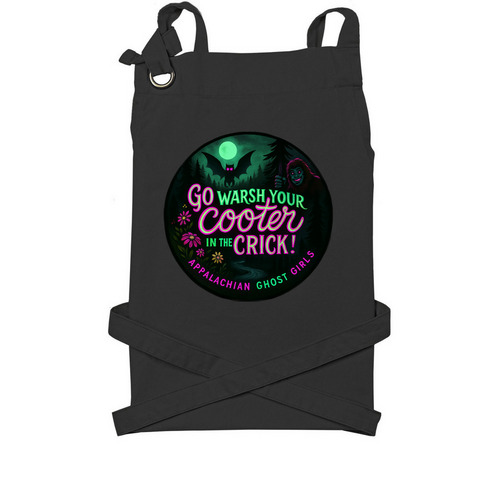 Cooter Warsh Apron, a Black Cotton Canvas Pocket Apron