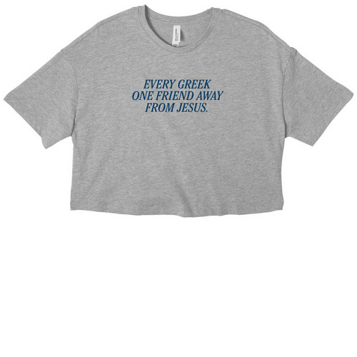 Every Greek Cropped T-Shirt, a Athletic Heather Women?s Cropped Cotton Tee