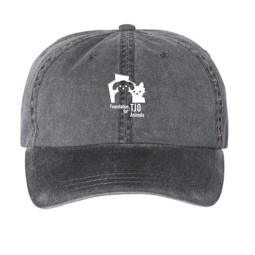 TJO Foundation Hats, a Black Printed Pigment Dye Baseball Cap