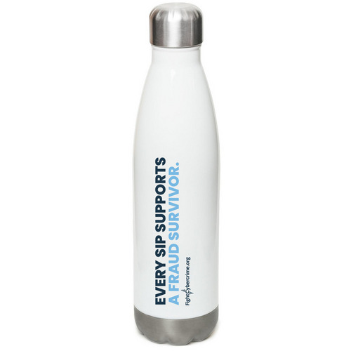 Sip to Support Survivors Water Bottle, a White Stainless Steel Water Bottle