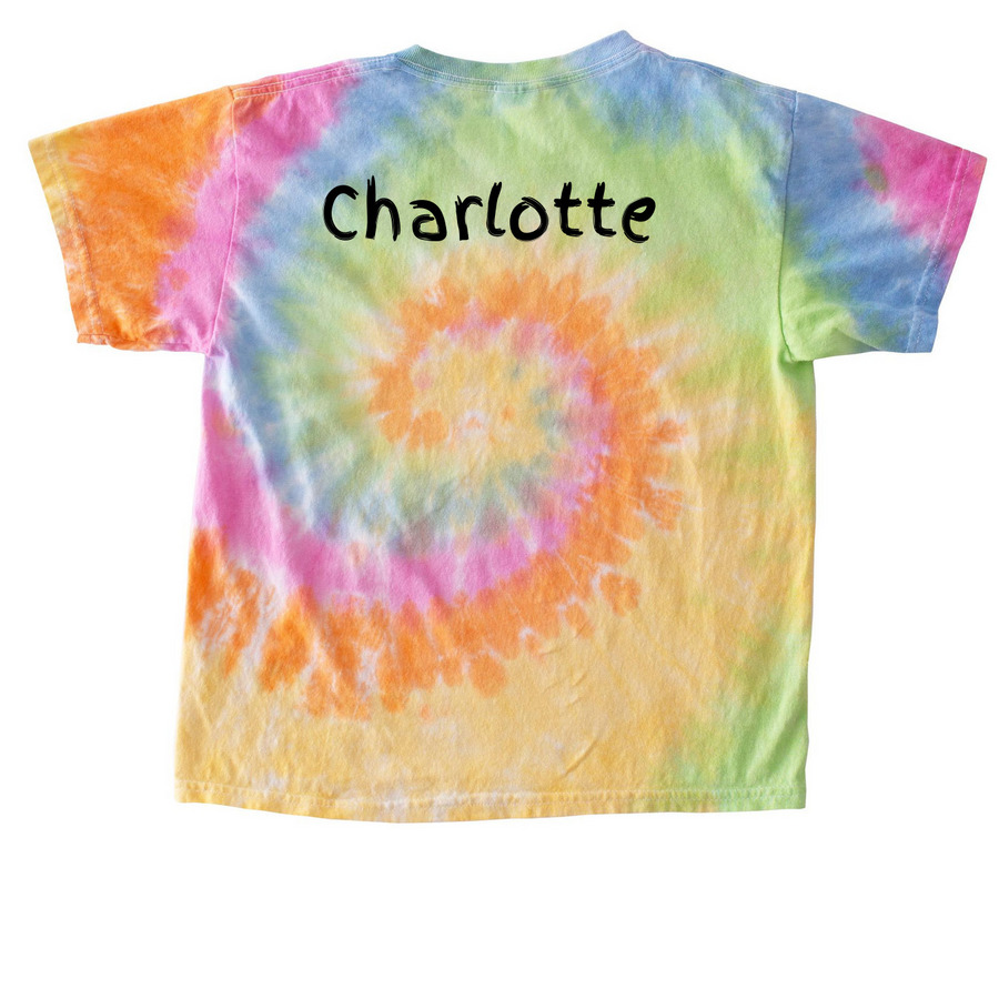 Charlotte, a Eternity Youth Tie Dye Tee (back-view)